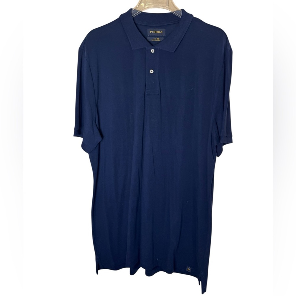 Piombo Italy Men's Supima Cotton Classic Navy Blue Polo Shirt sz XXL